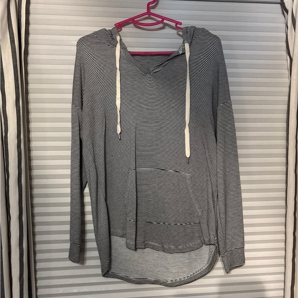 Striped Black and White Hoodie
